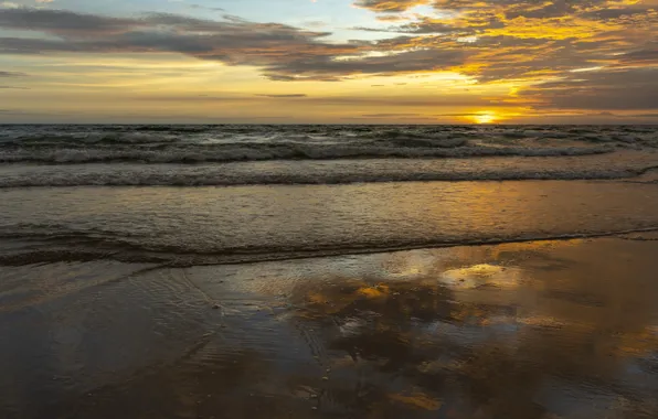 Картинка море, закат, отражение, sundown, sea?