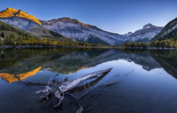 Картинка горы, Швейцария, Valais, Lac de Derborcence