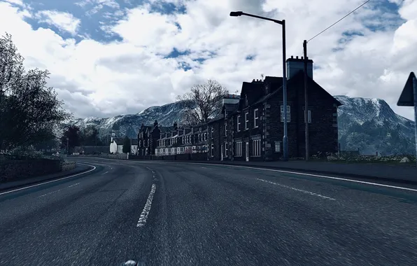 HDR, House, Clouds, Sky, Street, Scotland, Game, Rocks