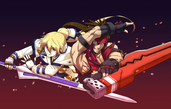 Оружие, аниме, арт, парни, Guilty Gear