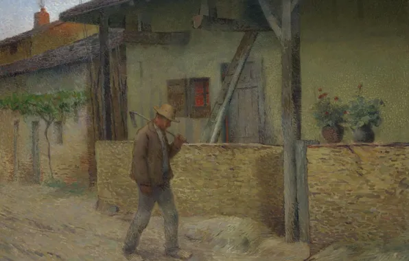 Картина, жанровая, Анри-Жан Гильом Мартин, Henri Matrin, Возвращение с Полей