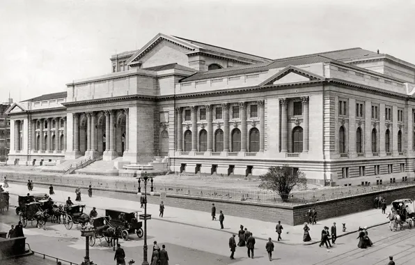 Ретро, Нью-Йорк, США, 1908-й год, Публичная Библиотека