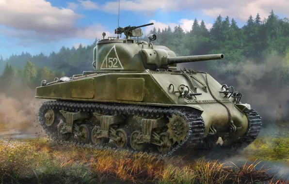 США, СССР, средний, Sherman, Владимир Нартов, танк M4A2(75) "Шерман"