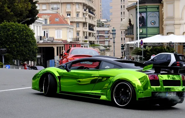 Картинка Lamborghini, Gallardo, Green, Chrome, Exclusive