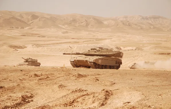 Картинка пустыня, танк, Merkava