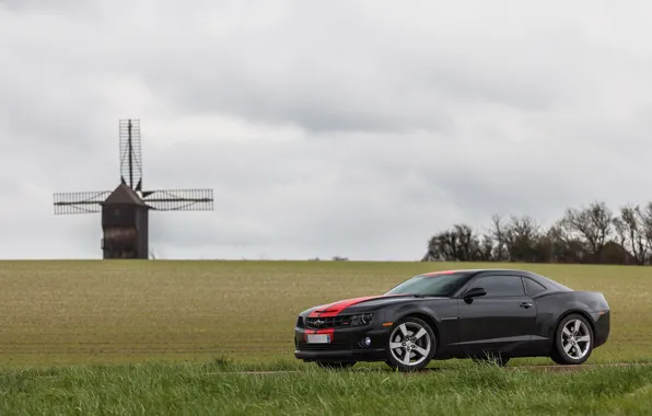 Chevrolet, Camaro, Red, Black, Stripes