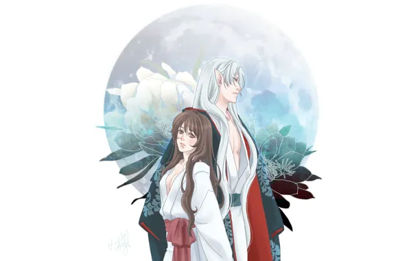Девушка, аниме, арт, Рин, InuYasha, Сешоумару