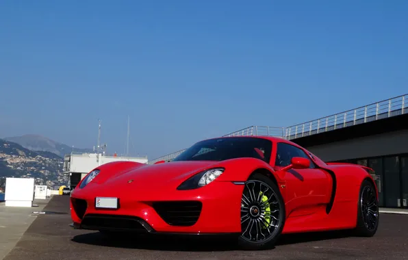 Red, porsche, 918