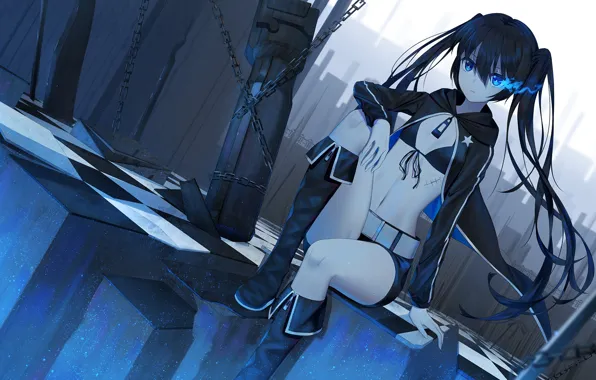 Девушка, Аниме, Арт, Black Rock Shooter, Стрелок с чёрной скалы
