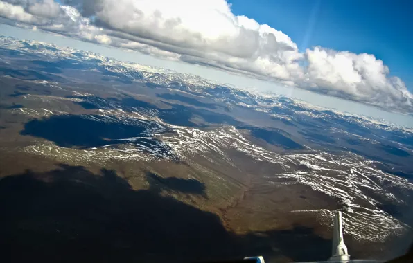 Небо, облака, полёт, самолёт, манёвр, ан-74