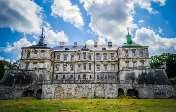 Картинка зелень, пейзаж, замок, лев, Украина