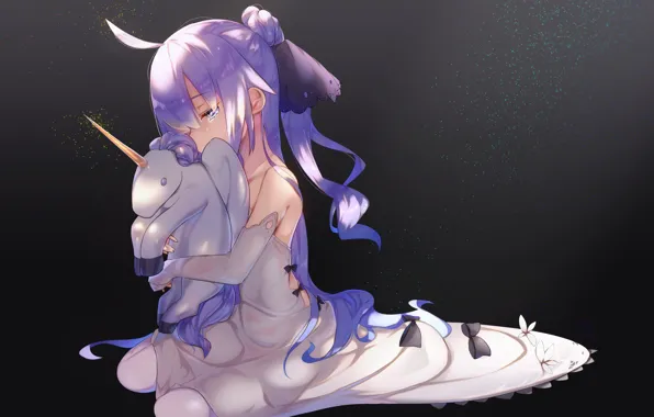 Ночь, единорог, девочка, Azur Lane