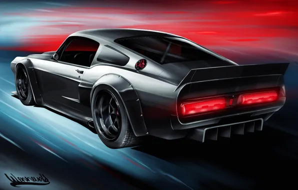 Mustang, Авто, Рисунок, Машина, GT 500, Ford Mustang, Арт, Art