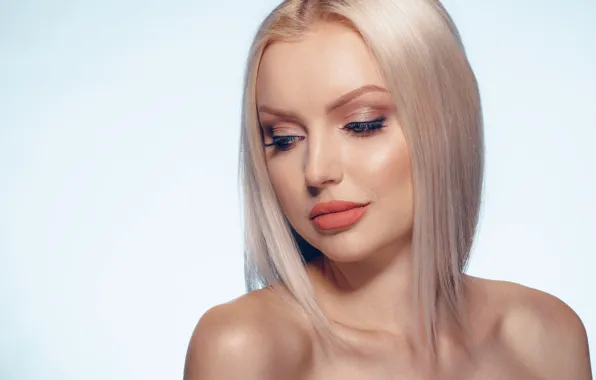 Картинка девушка, портрет, макияж, блондинка