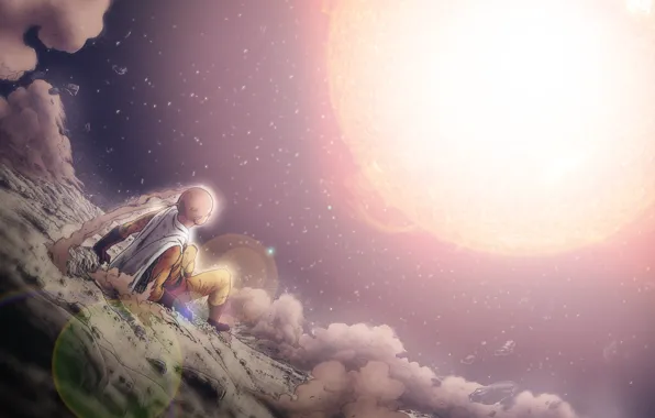 Герой, anime, art, Saitama, One Punch Man