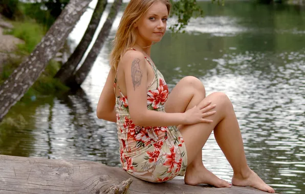 Девушка, поза, ноги, модель, фигура, Linda D