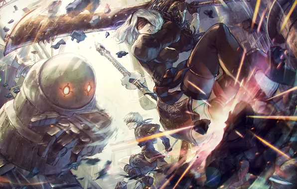 Роботы, nier, Platinum Games, automata, YoRHa No.9 Type S, NieR: Automata, YoRHa No. 2 Type …