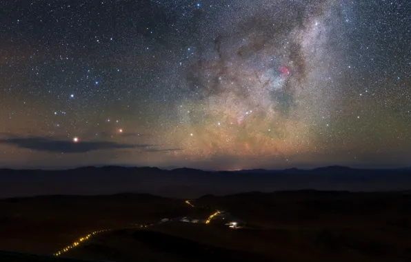 Sky, Chili, ESO VLT Observatory, nightsky, Cerro Paranal, Paranal Residencia, La Residencia