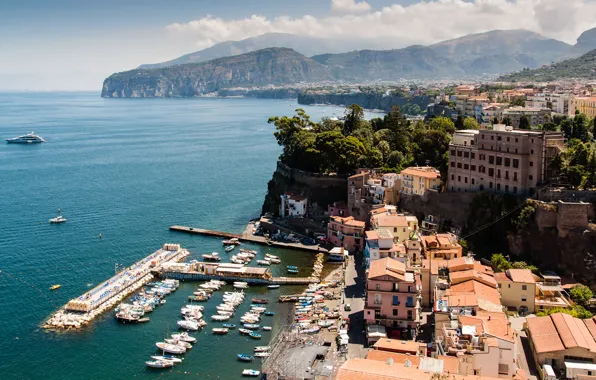 Sea, Italy, Campania, Sorrento, sunny