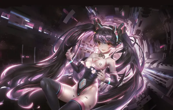 Картинка vocaloid, хатсуне мику, вокалоид, фантастика
