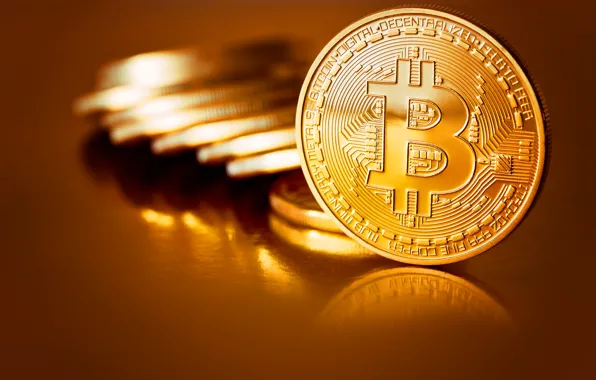 Размытие, монеты, gold, coins, bitcoin, биткоин, btc