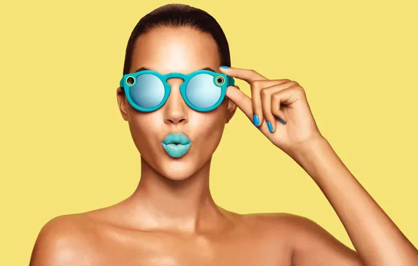Картинка face, girl, pose, Snapchat Glasses, woman, model, lips