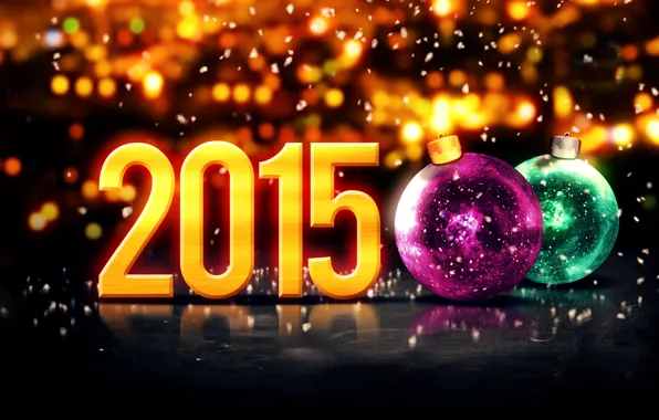 Картинка Новый Год, balls, New Year, Happy, 2015