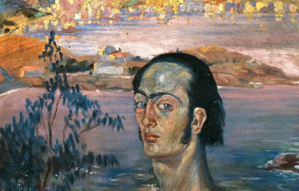 Картинка сюрреализм, картина, Сальвадор Дали, Salvador Dali, Автопортрет с Рафаэлевской Шеей