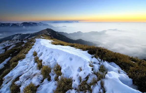 Картинка небо, снег, пейзаж, горы