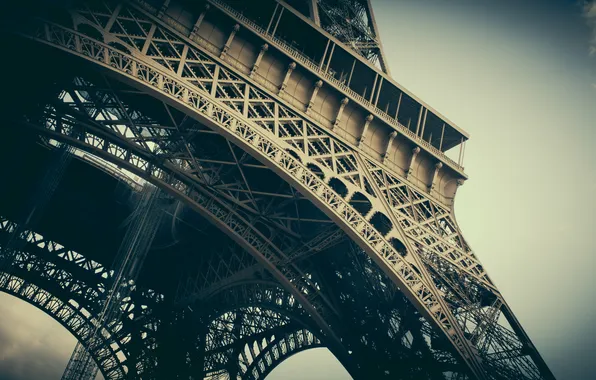 Картинка город, обои, Франция, Париж, высота, красота, Эйфелева башня, архитектура