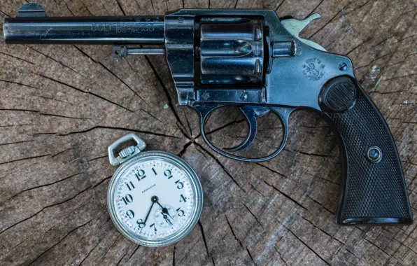 Картинка оружие, часы, револьвер, Police, Colt, 1906