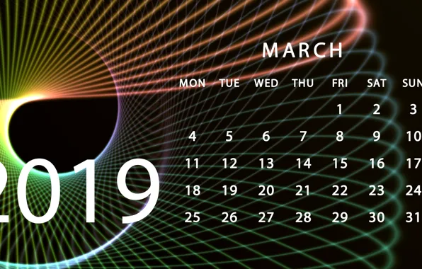 Календарь, март, 2019