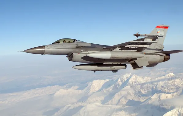 Картинка снег, горы, самолёт