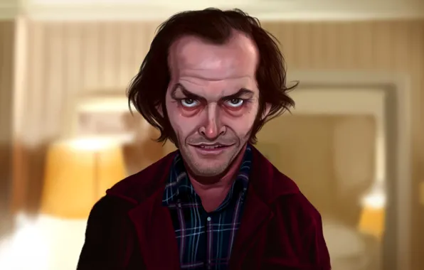 Картинка лицо, сияние, Jack Nicholson, art, The Shining, Stanley Kubrick, Jack Torrance