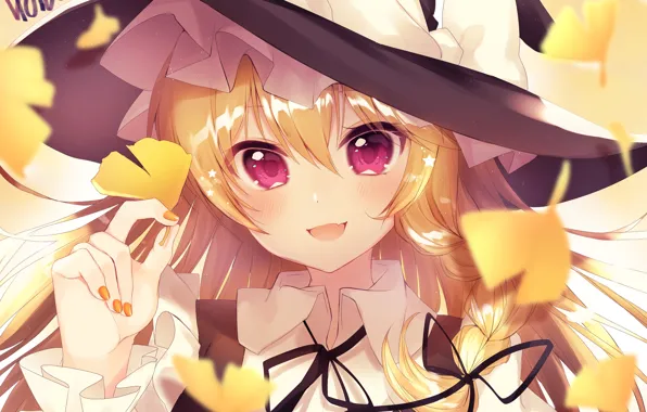 Осень, Листья, Девочка, Touhou, Тоухоу
