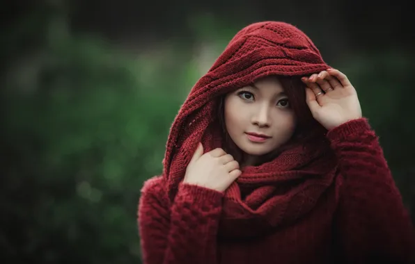 Взгляд, девушка, азиатка