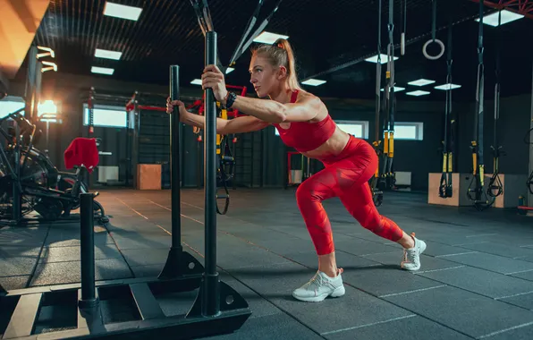 Red, workout, fitness, gym