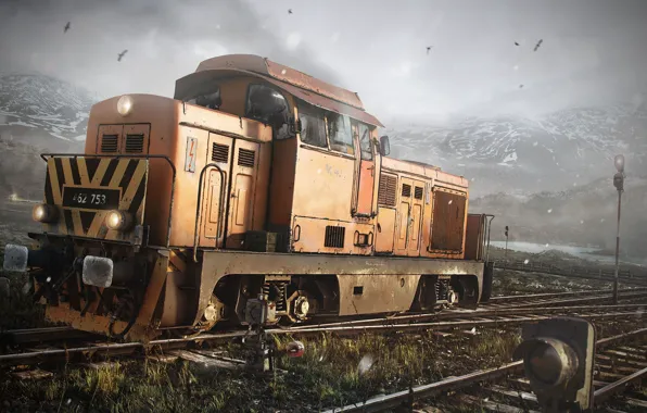 Горы, train, Rolling on