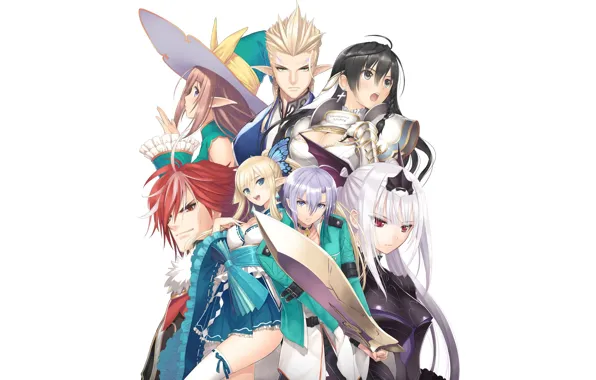 Девушки, аниме, арт, эльфы, парни, tony taka