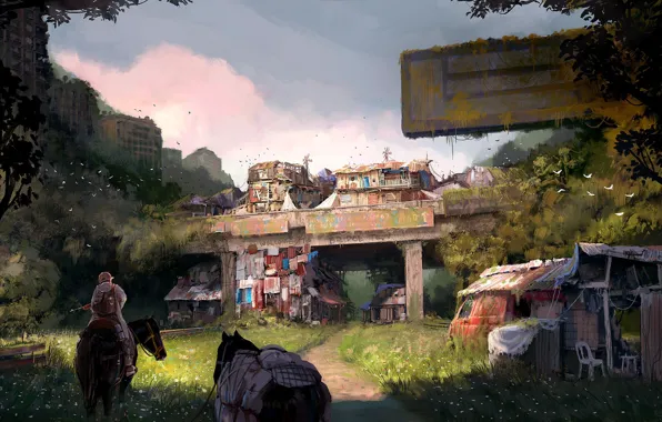 Мост, всадник, постройки, Welcome to Bridgetown, It's too damn quiet