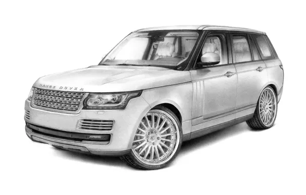 Рисунок, графика, арт, Land Rover, Range Rover, Hamann, kirsanov art, кирсанов