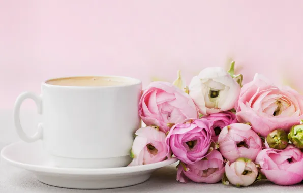 Картинка цветы, розы, чашка, розовые, pink, flowers, beautiful, cup