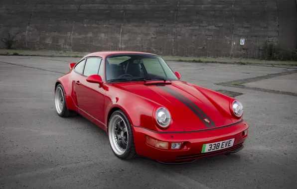 Porsche, Red, Porsche 911, Front, Coupe, Sportcar, Everrati Signature, Everrati