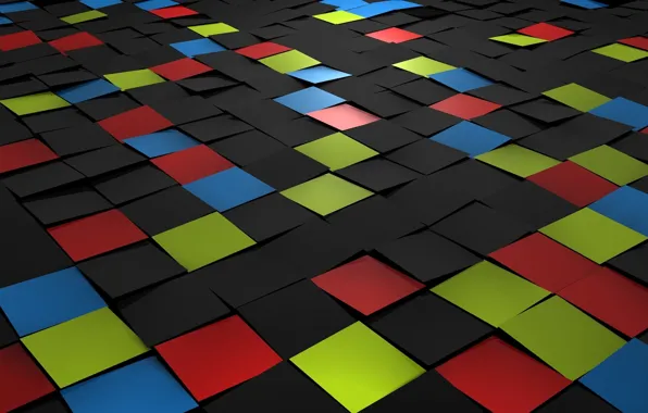 Red, minimalism, blue, square