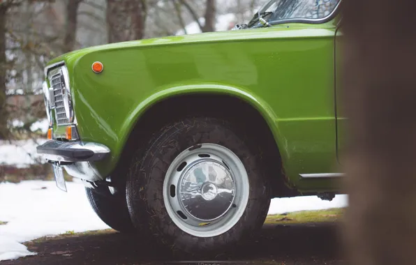 Картинка ретро, колесо, зелёный, шина, Жигули, ВАЗ-2101