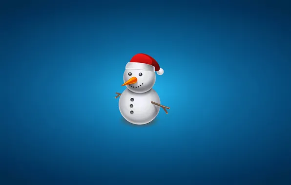 Картинка шапка, новый год, рождество, морковка, снеговик, christmas, синий фон, snowman