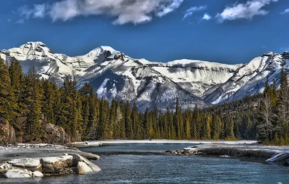 Пейзаж, горы, озеро, Alberta, Canada, Banff