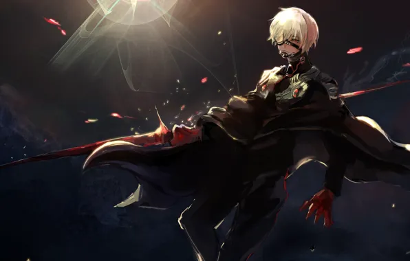 Монстр, аниме, парень, гуль, Tokyo Ghoul, Токийский гуль, Канеки Кен
