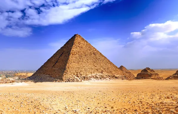 Пейзаж, обои, пирамида, Египет, архитектура, широкоформатные, Egypt, мира