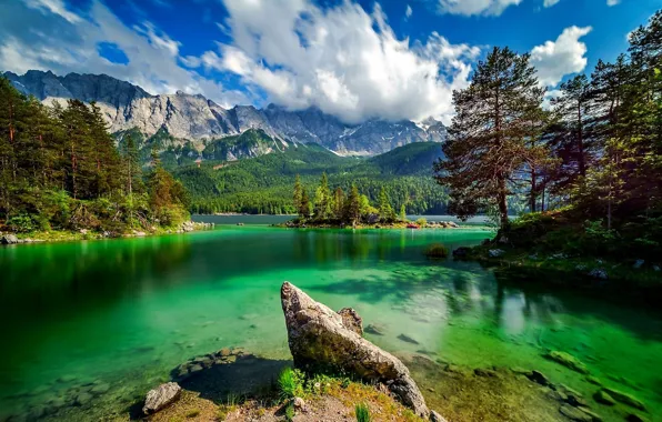 Лес, горы, природа, озеро